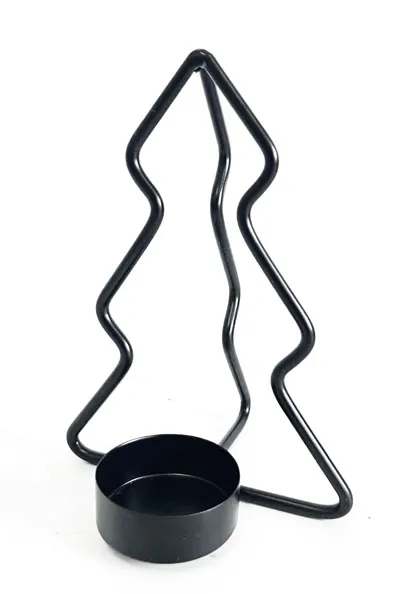 Black tree silhouette candle holder