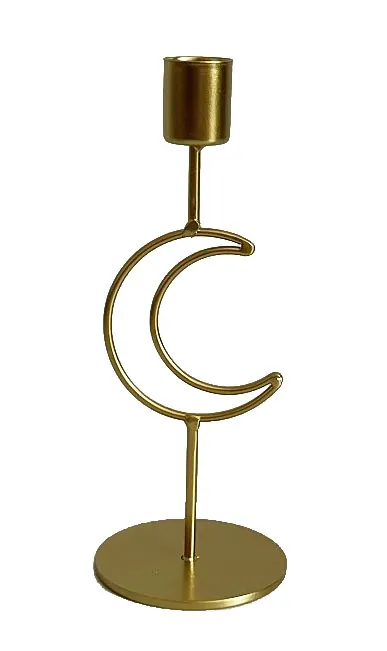 Gold crescent candle holder