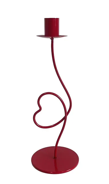 Sculptural red heart candle holder