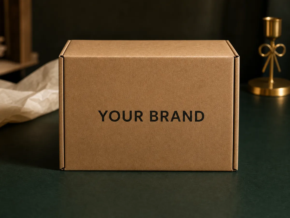 Private label kraft box marked Your Brand