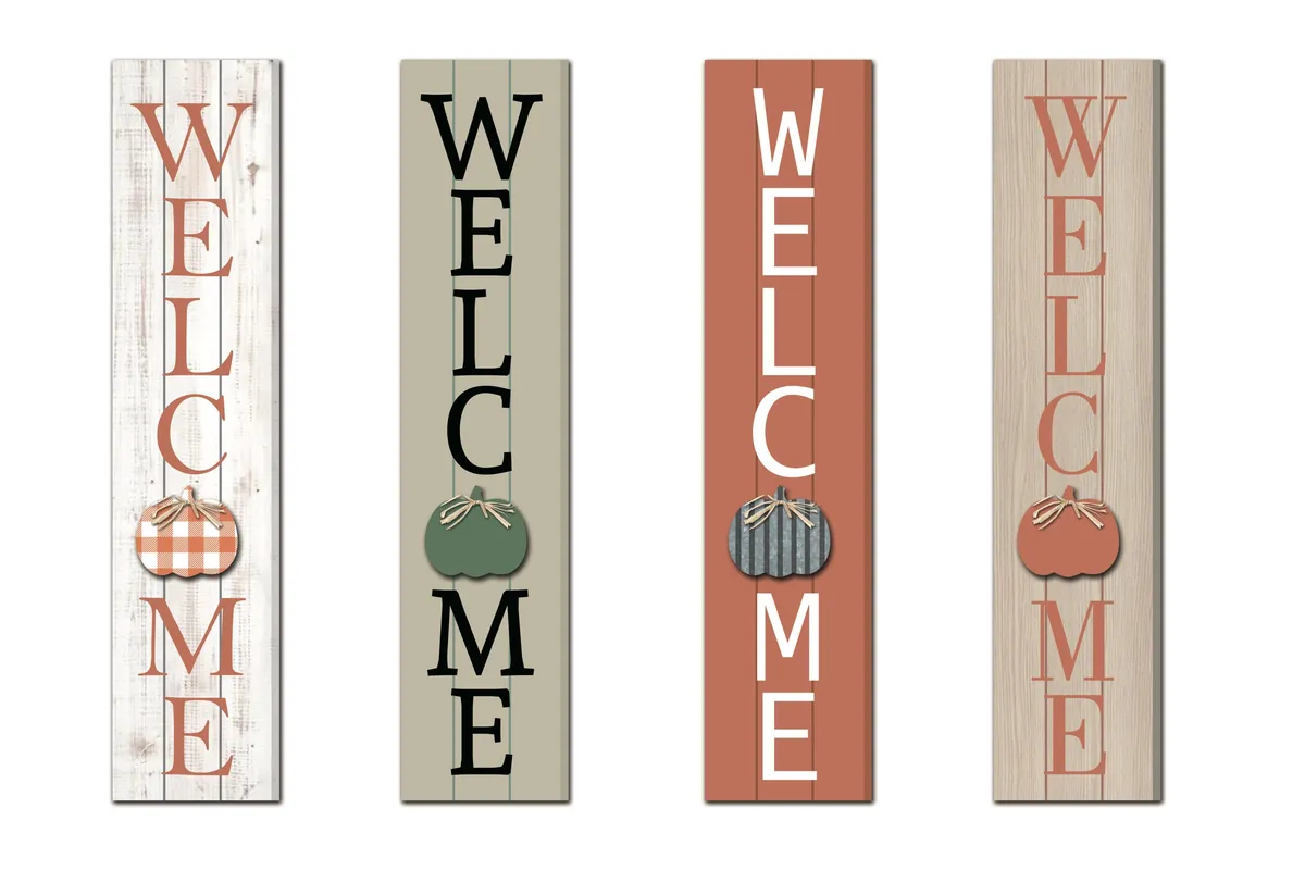 Welcome Pumpkin Porch Sign Assortment